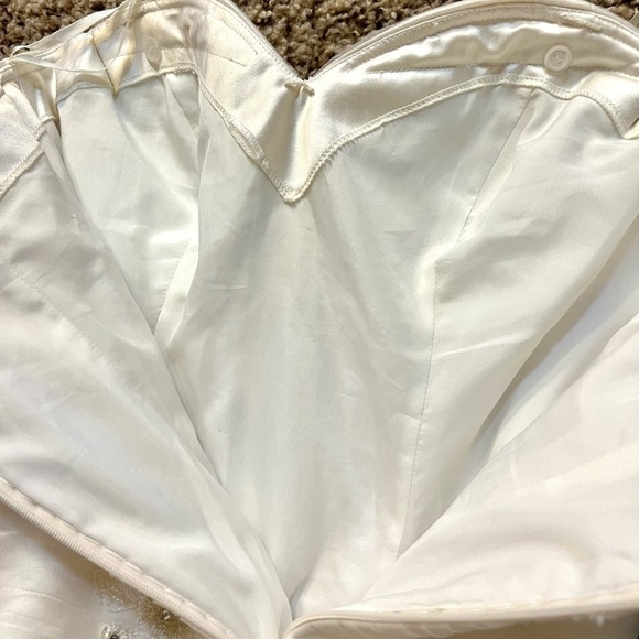 Light Champagne Mermaid Wedding Dress Lace sequin embroidered Fishtail size XS - Picture 9 of 12